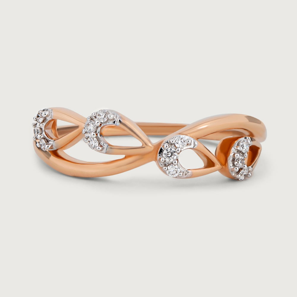 Stunning Glamour Gold & Diamond Finger Ring,,hi-res image number null