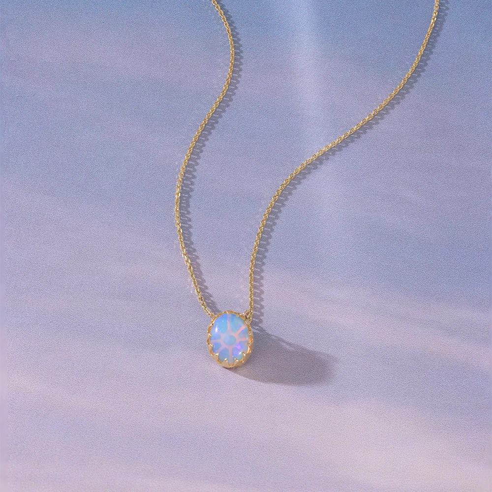 Luminous Opal Gold Necklace,,hi-res image number null