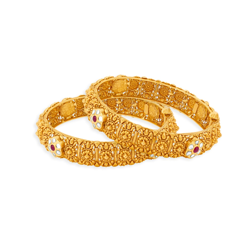 Mesmerizing Floral Filigree Bangle,,hi-res image number null