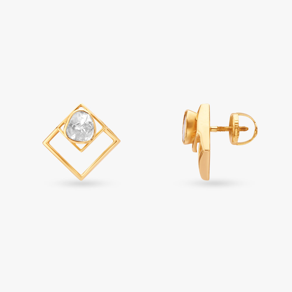 Sparkly Geometric Stud Earrings,,hi-res image number null