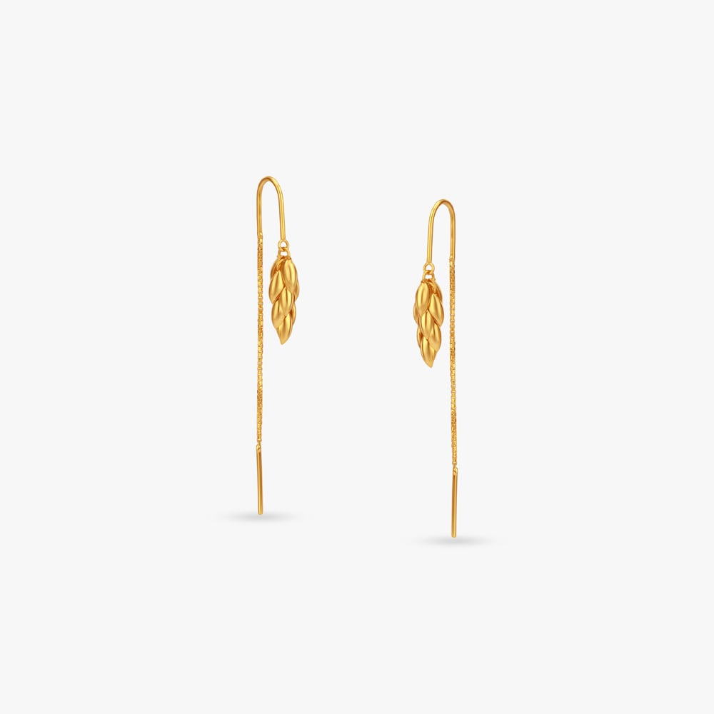 Gilded Grain Gold Hoop Earrings,,hi-res image number null