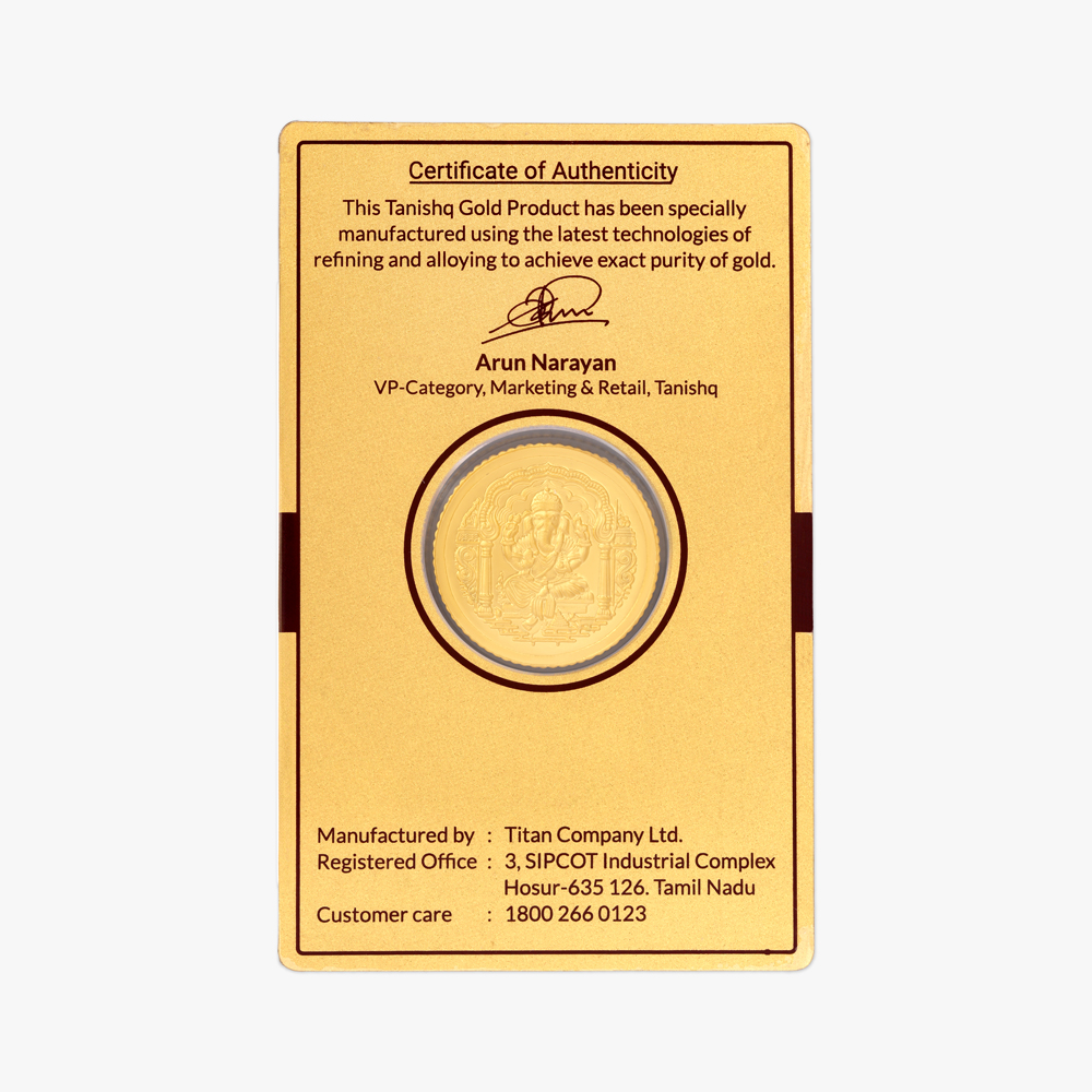 10 gram 24 Karat Gold Coin with Ganesha Motif,,hi-res image number null