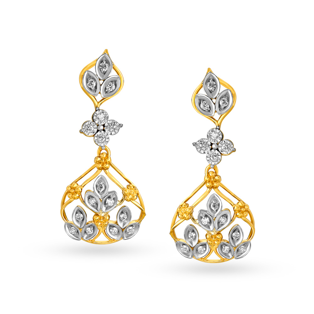 Fetching 18 Karat Dual Gold And Diamond Earrings