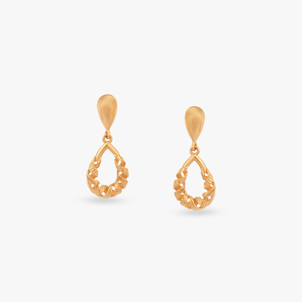 Interwoven Gleam Gold Pendant and Earrings Set,,hi-res image number null
