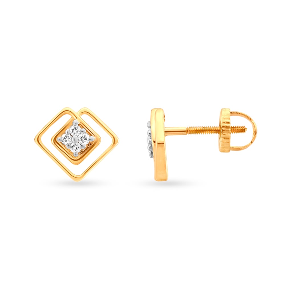 Contemporary Solitaire Look Diamond Stud Earrings for Daily Wear,,hi-res image number null
