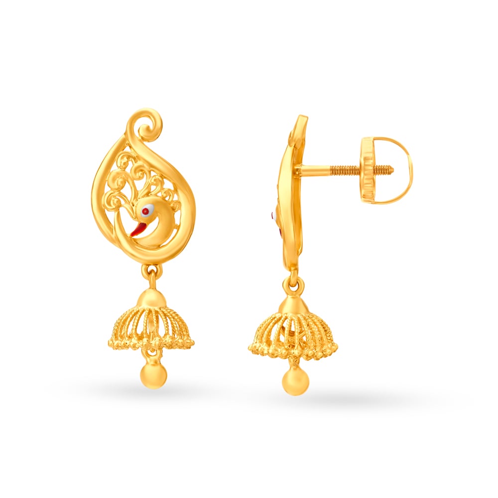 Timeless Peacock Gold Jhumka,,hi-res image number null