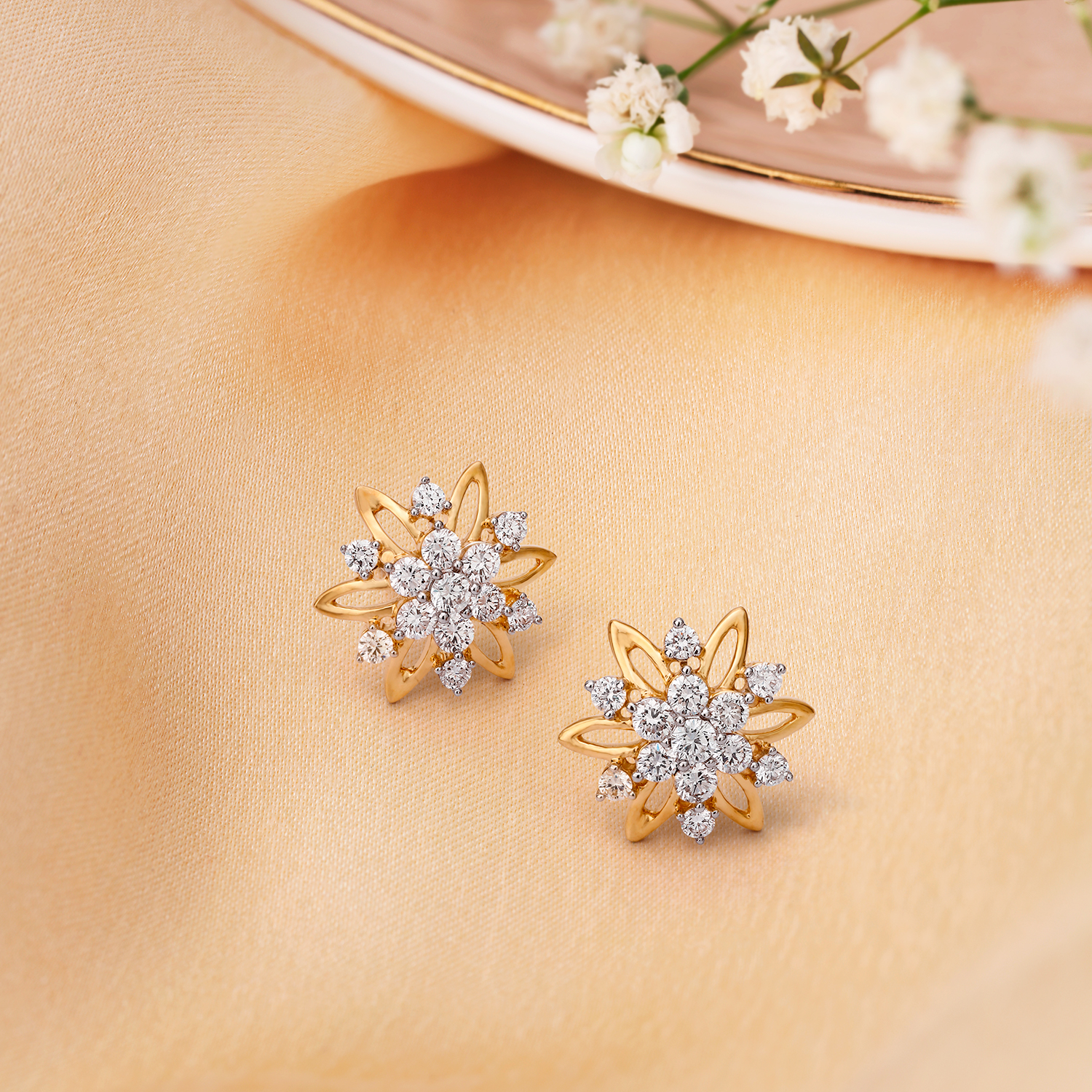 Effy Bouquet 14K White Gold Diamond Cluster Stud Earrings 050 TCW   effyjewelrycom
