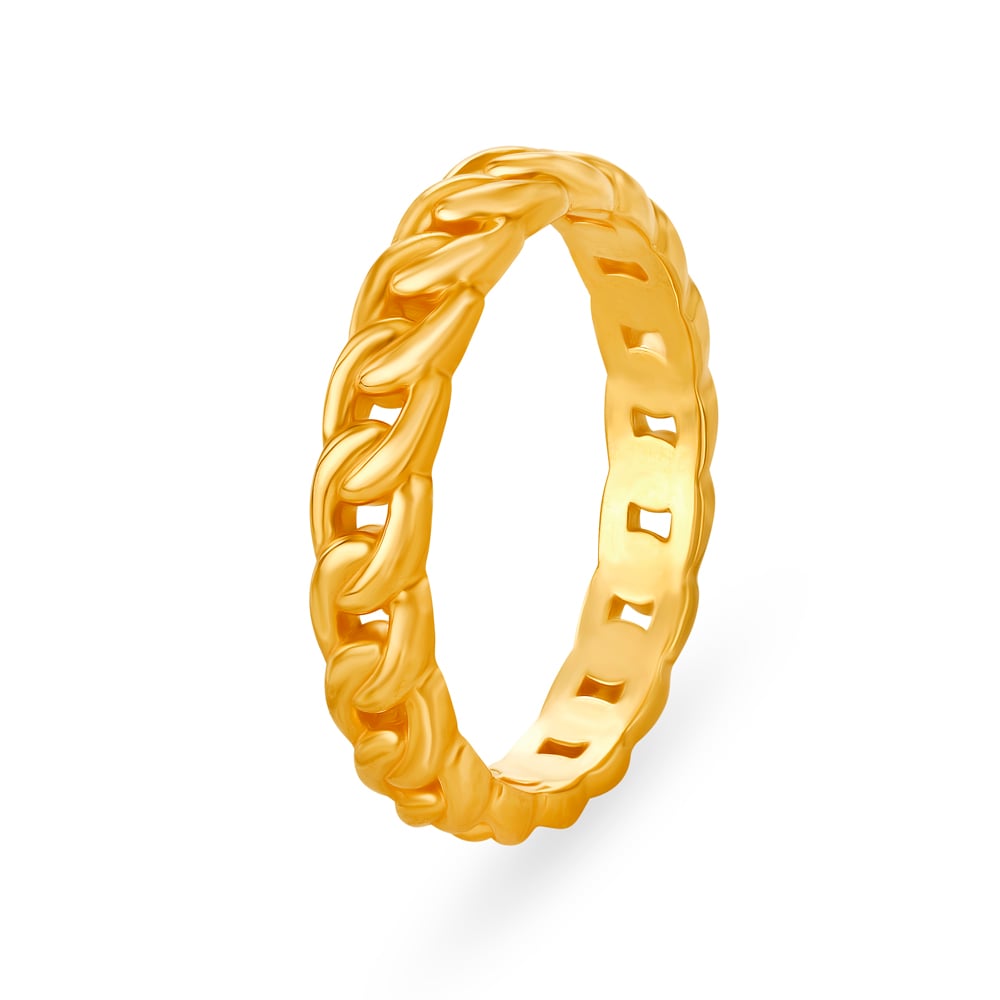Chain Pattern Gold Finger Ring,,hi-res image number null