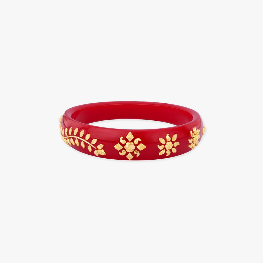 

Floral Pola Gold Bangle