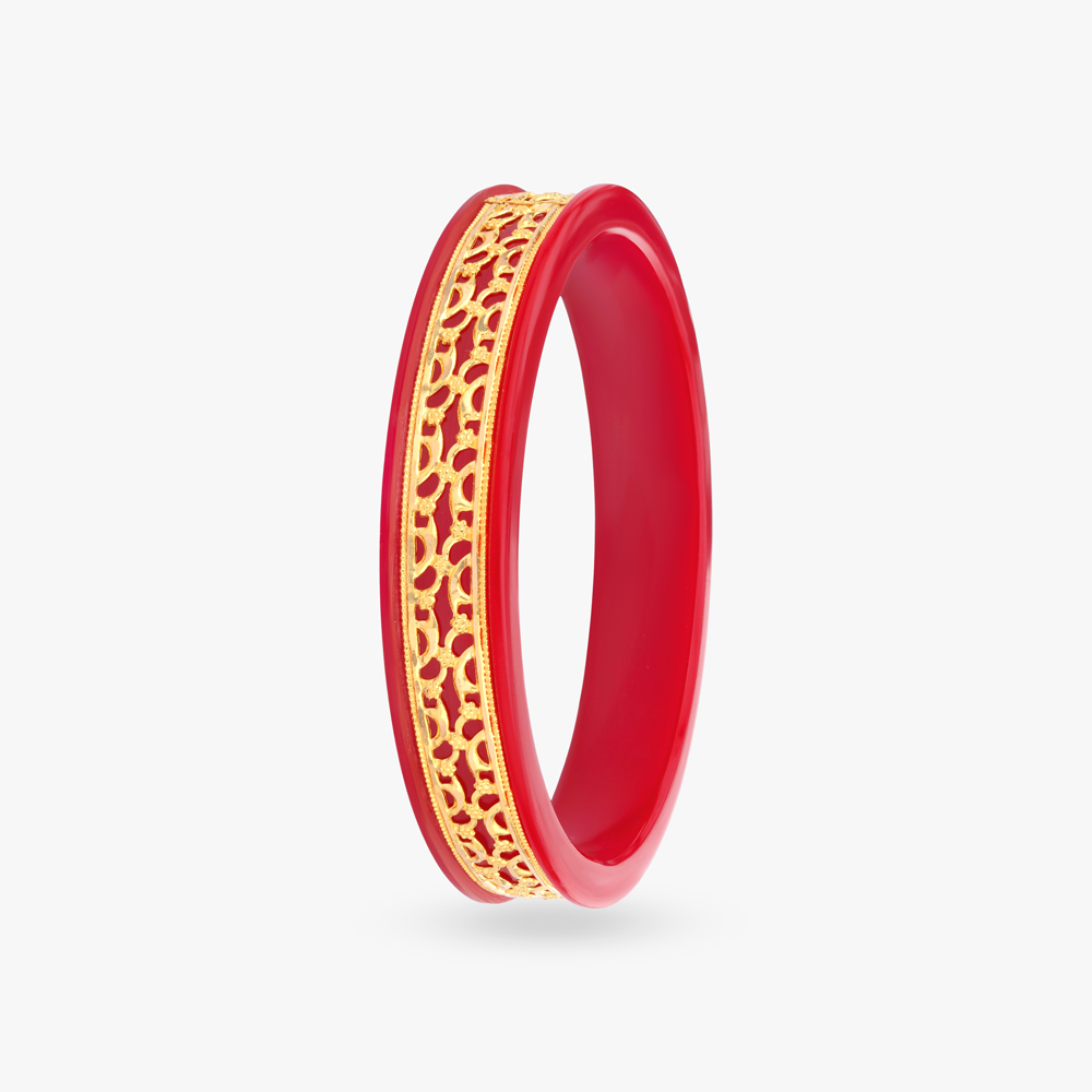 Crimson Pola Gold Bangle,,hi-res image number null