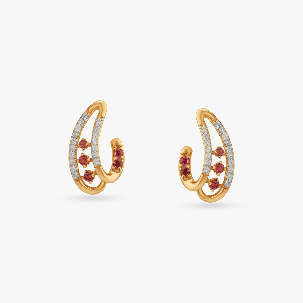 Radiant Arc Diamond Stud Earrings,,hi-res image number null