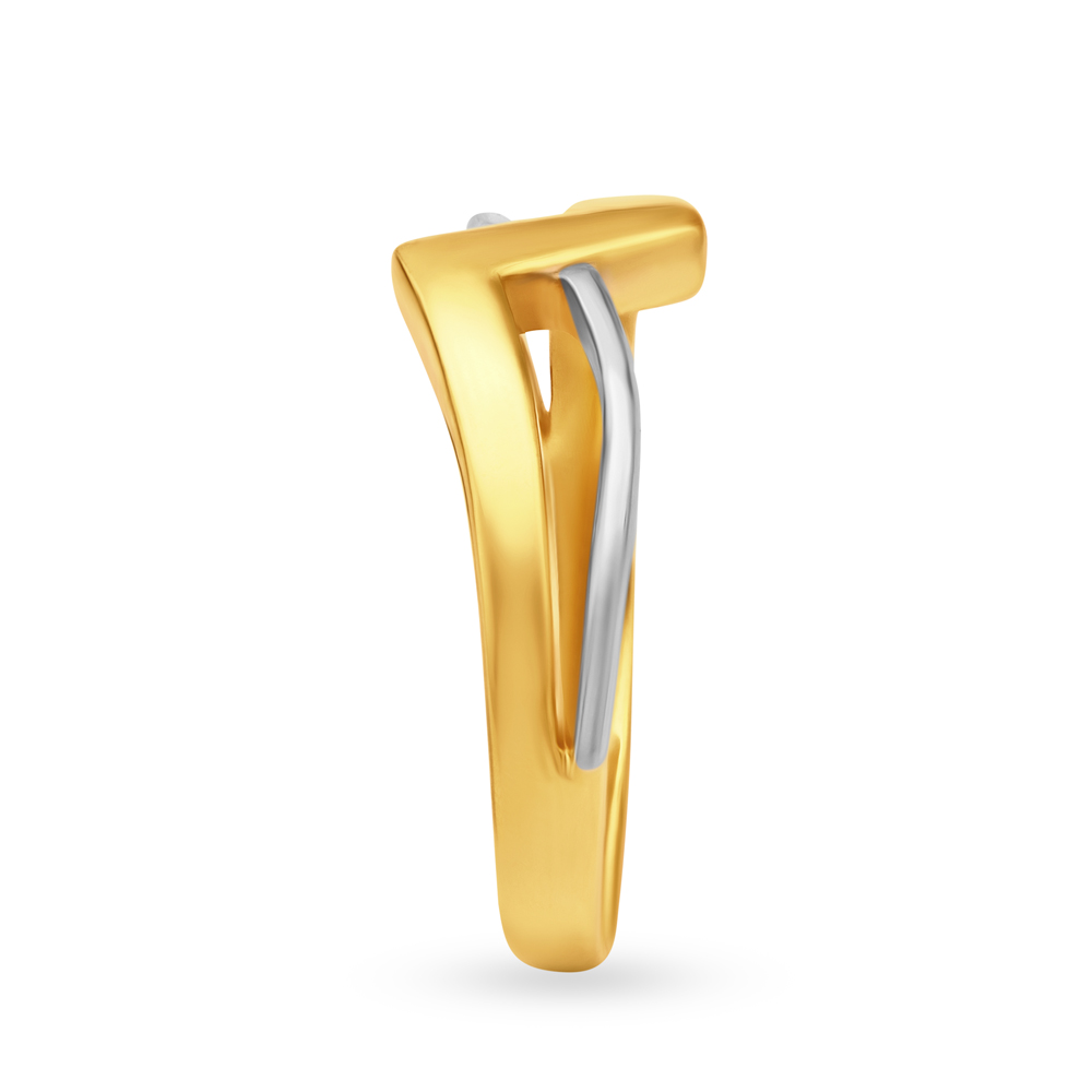 Contemporary 22 Karat Yellow Gold Geometric Finger Ring,,hi-res image number null