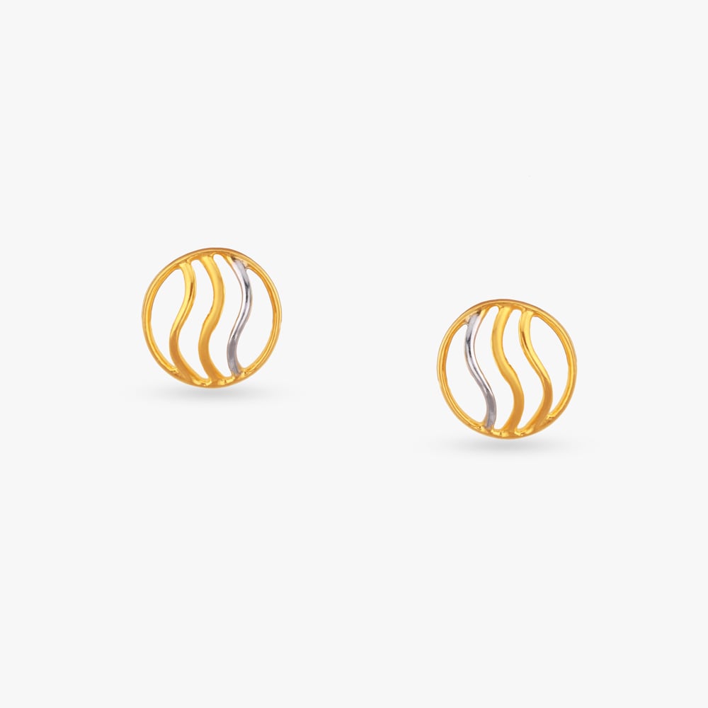 Happy Swirl Gold Stud Earrings for Kids,,hi-res image number null