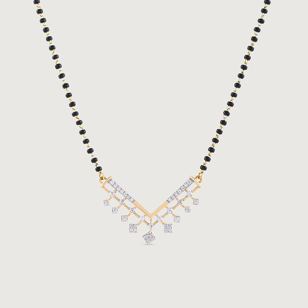 Glistening Fringe Gold and Diamond Mangalsutra,,hi-res image number null
