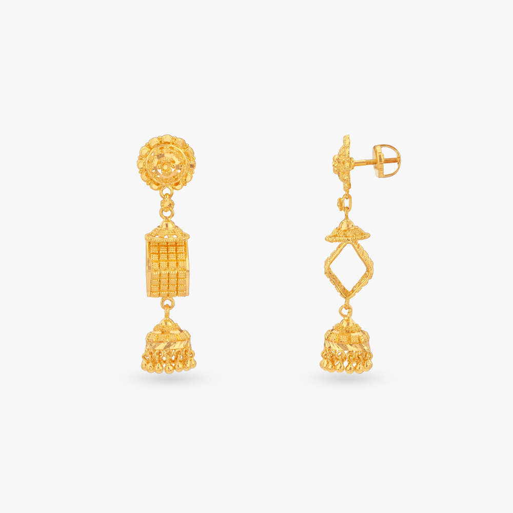 Heritage Lantern Gold Jhumka Earrings,,hi-res image number null