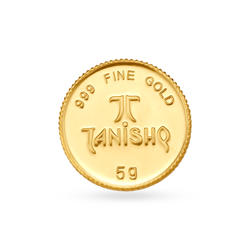 5 gram 24 Karat Gold Coin with Ganesha-Lakshmi Motif,,hi-res image number null