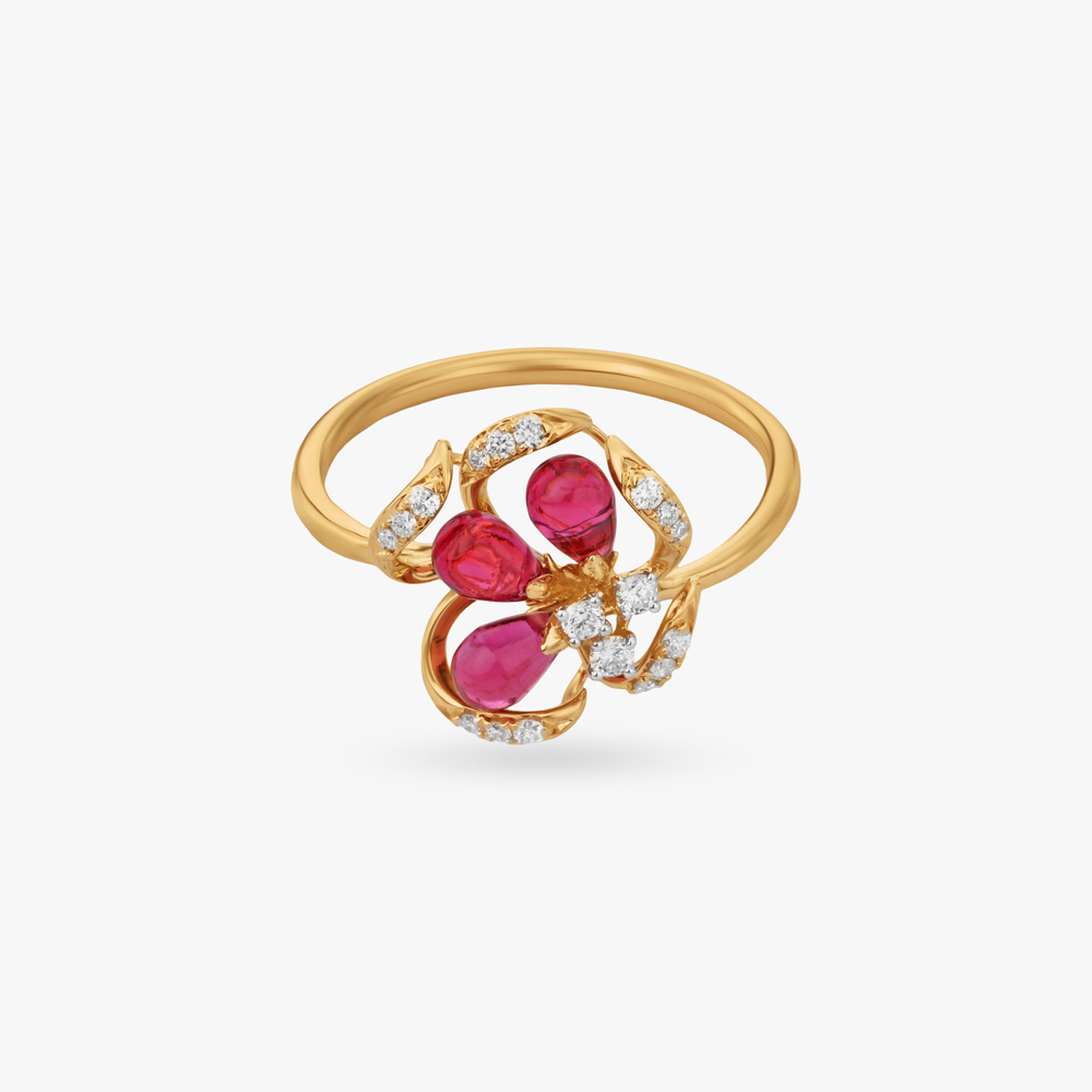 Scarlet Petal Diamond Ring,,hi-res image number null