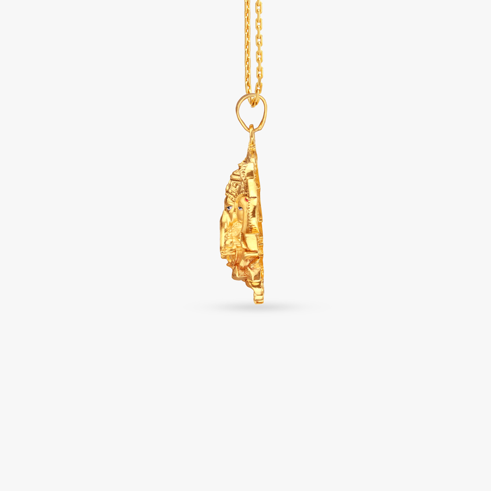 

Trimukha Ganesha Gold Pendant