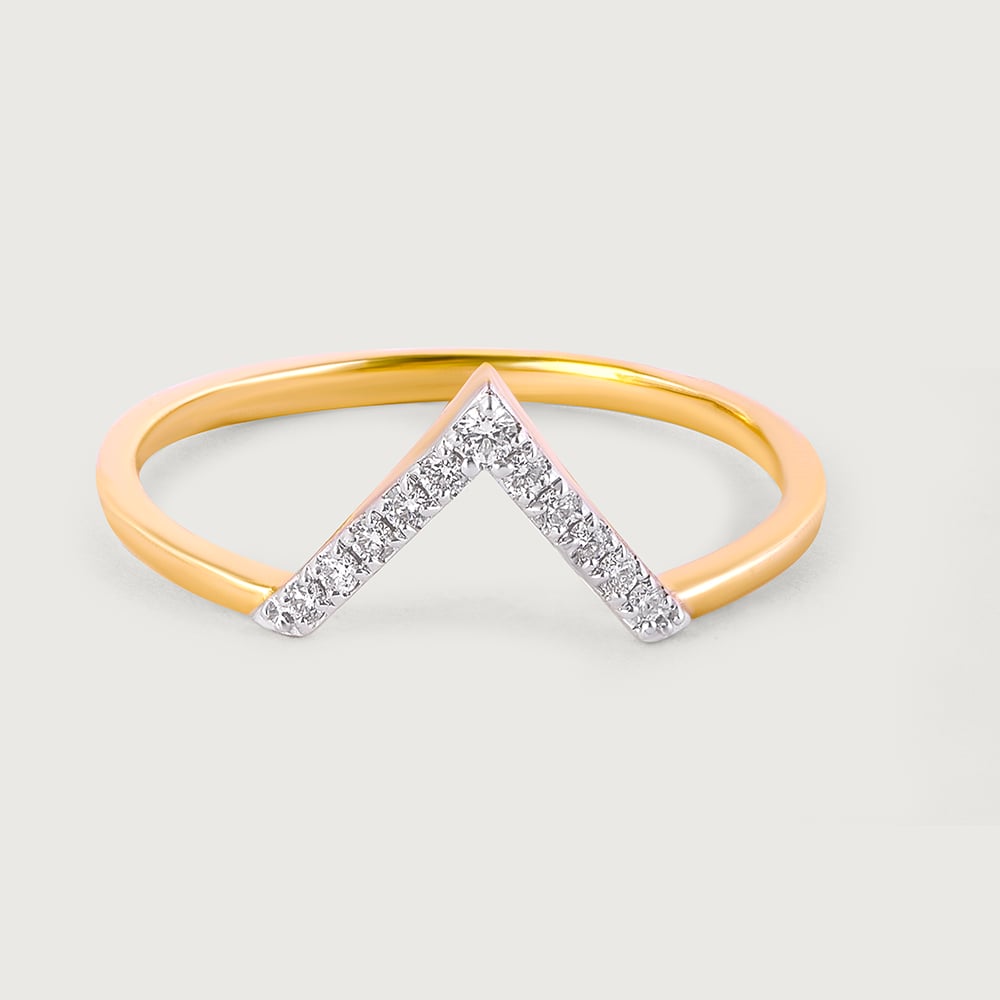 Stackable Lippan Art Gold & Diamond Finger Ring,,hi-res image number null