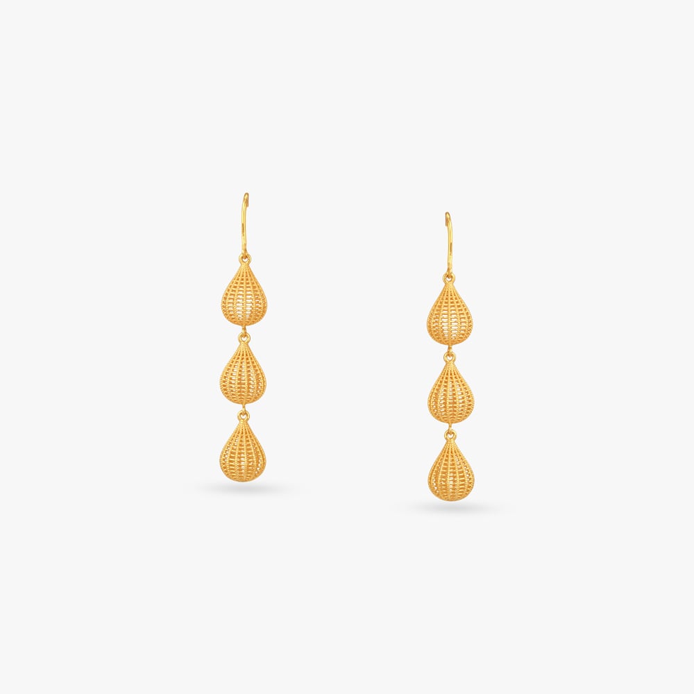 Cascading Charm Gold Hoop Earrings,,hi-res image number null