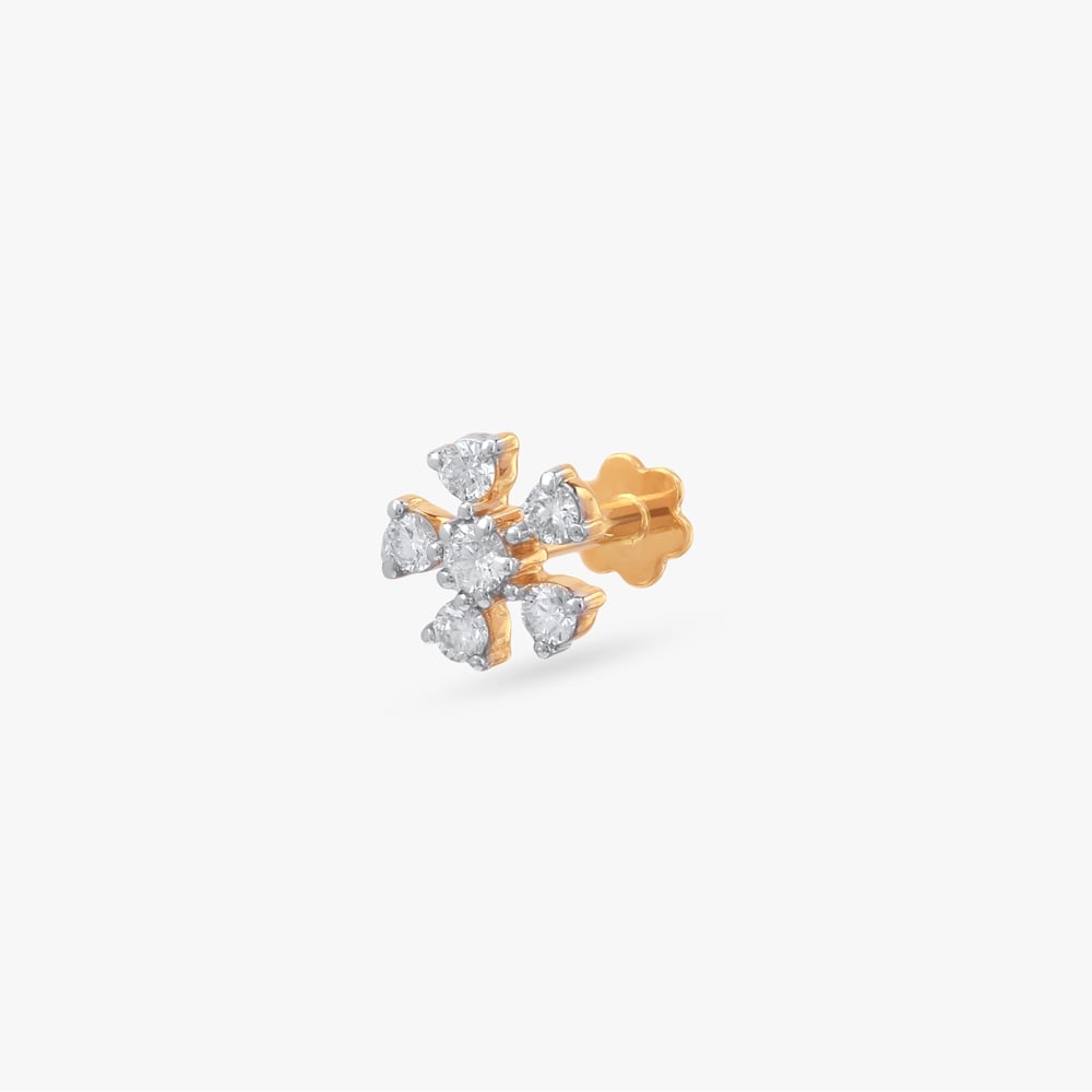 Glimmer Petal Diamond Nose Pin,,hi-res image number null