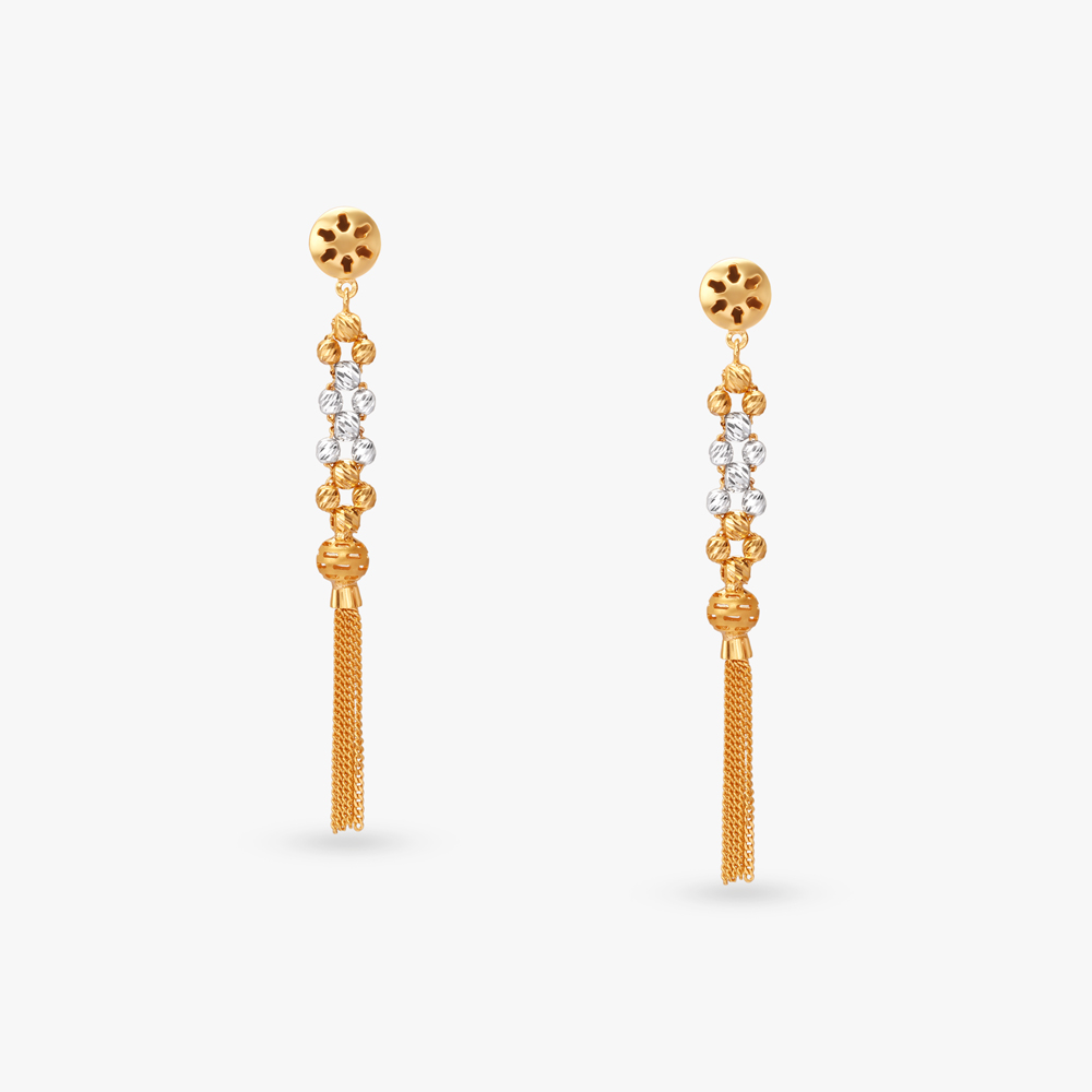 Dual-Tone Beaded Gold Necklace Set,,hi-res image number null
