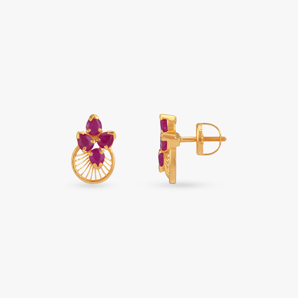 Floral Blush Stud Earrings,,hi-res image number null