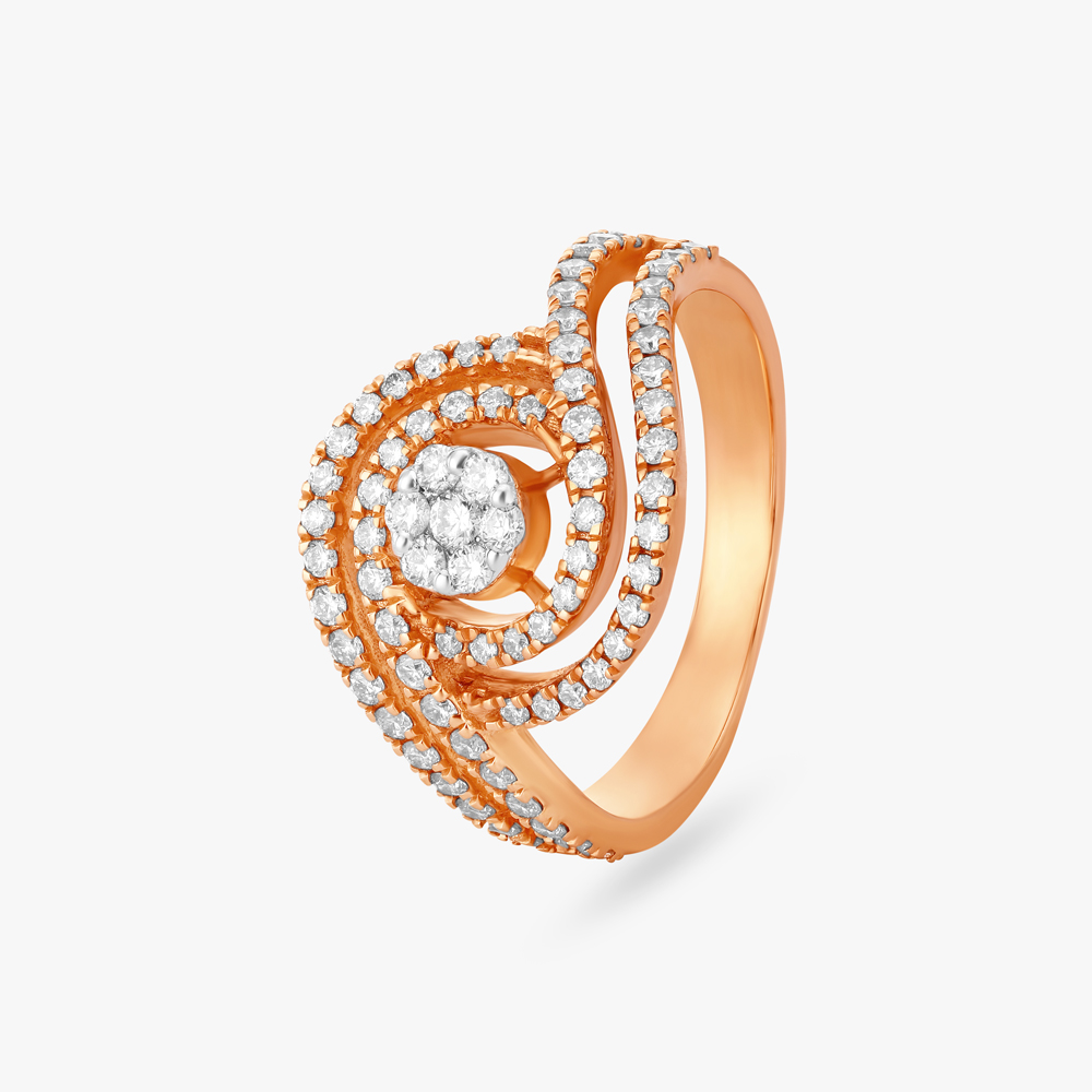 Radiant Spiral Diamond Finger Ring,,hi-res image number null