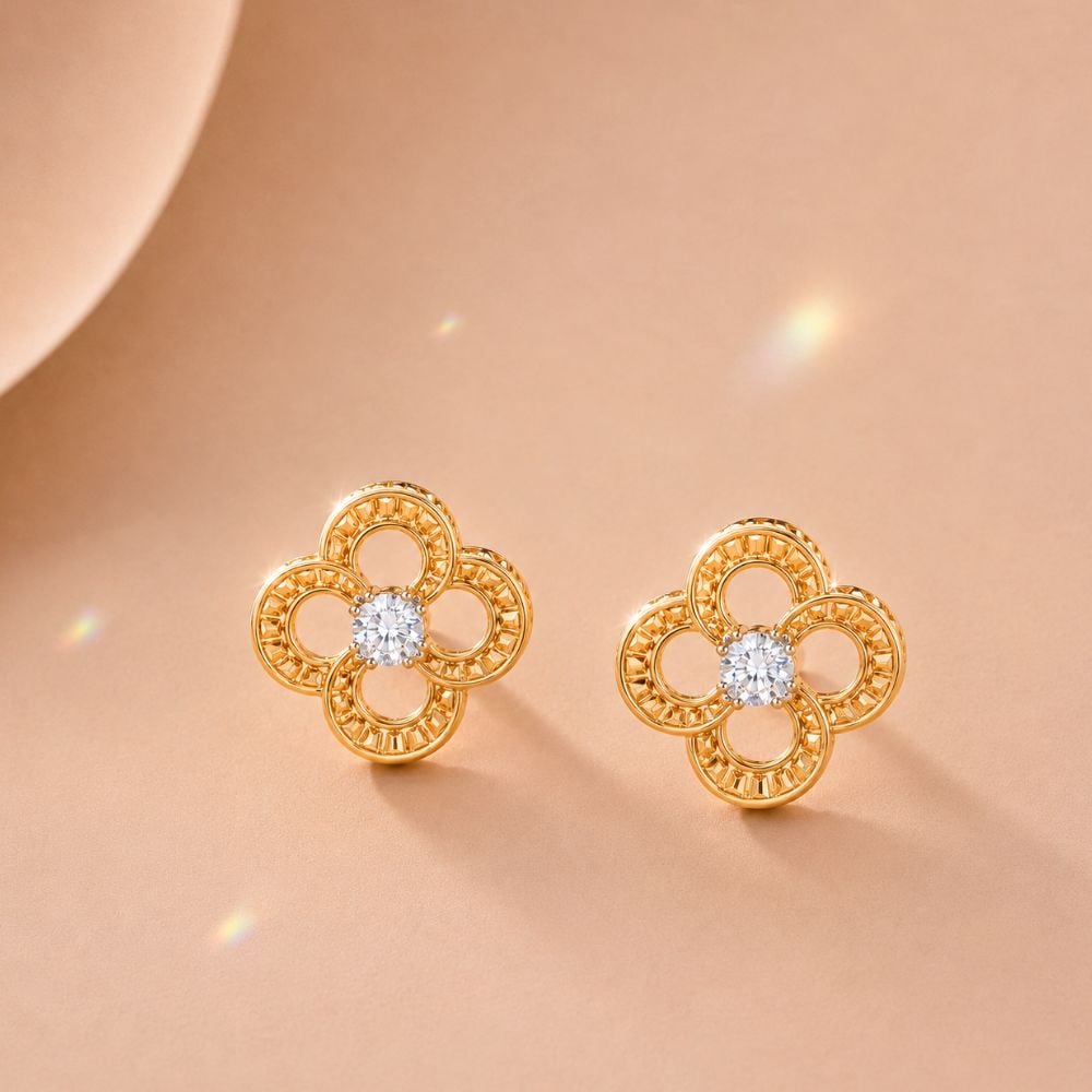 Rainbow Prism Diamond Stud Earrings,,hi-res image number null