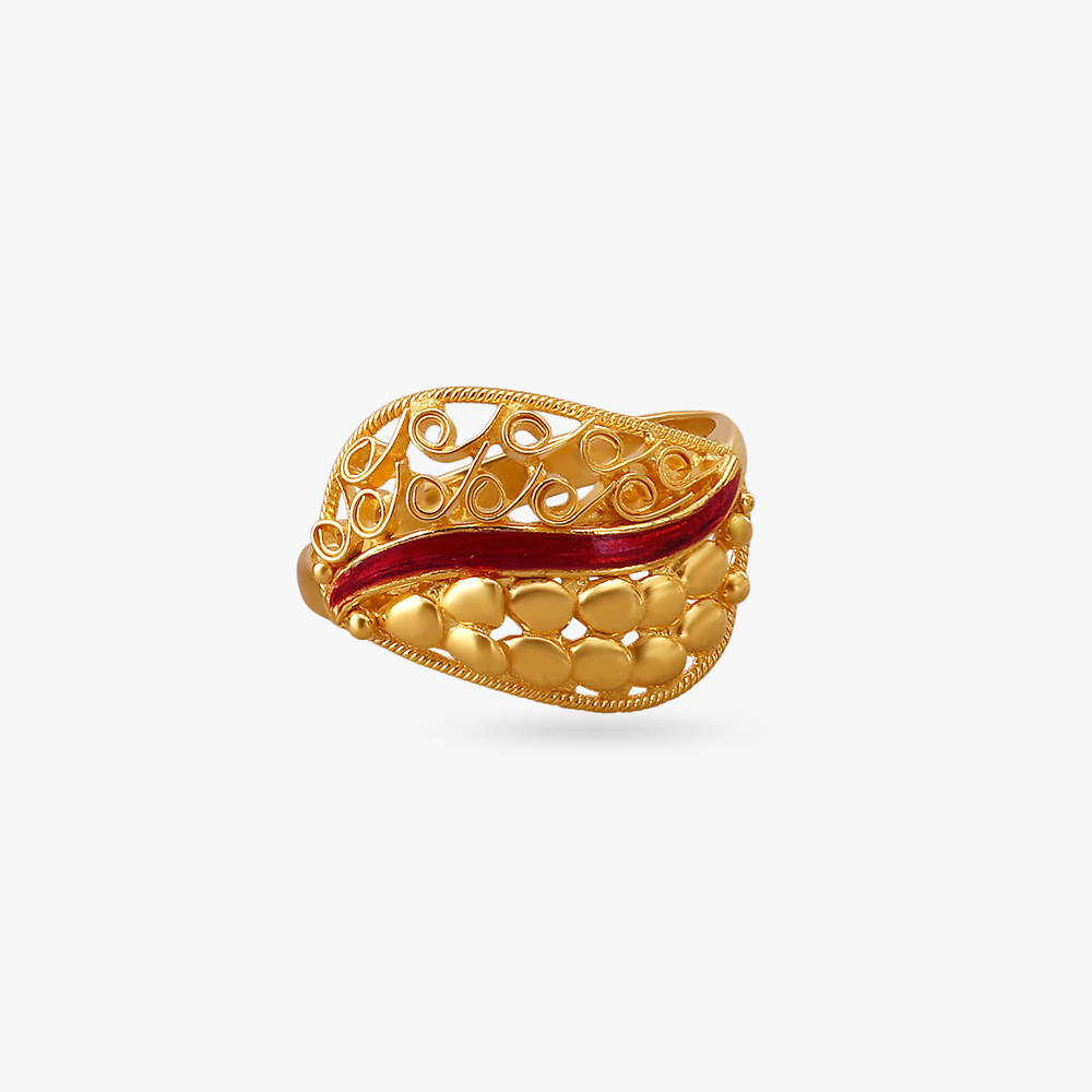 Gleaming Elegance Gold Finger Ring,,hi-res image number null