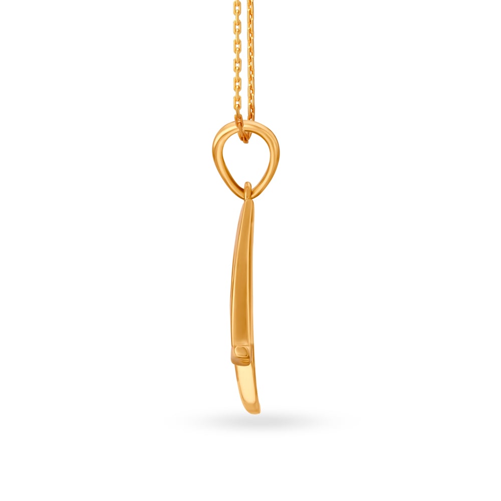 A Letter Glossy Gold Pendant,,hi-res image number null