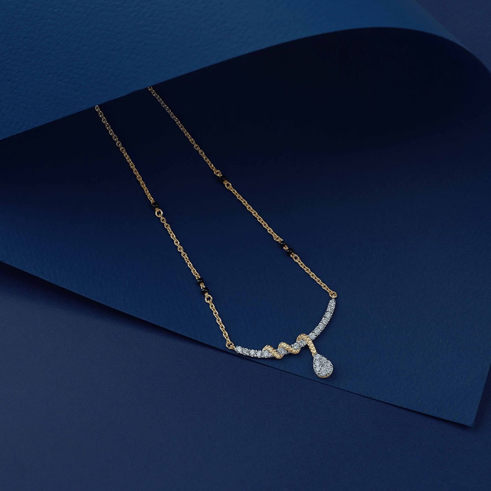 Fluid Twisted Diamond Mangalsutra,,hi-res image number null