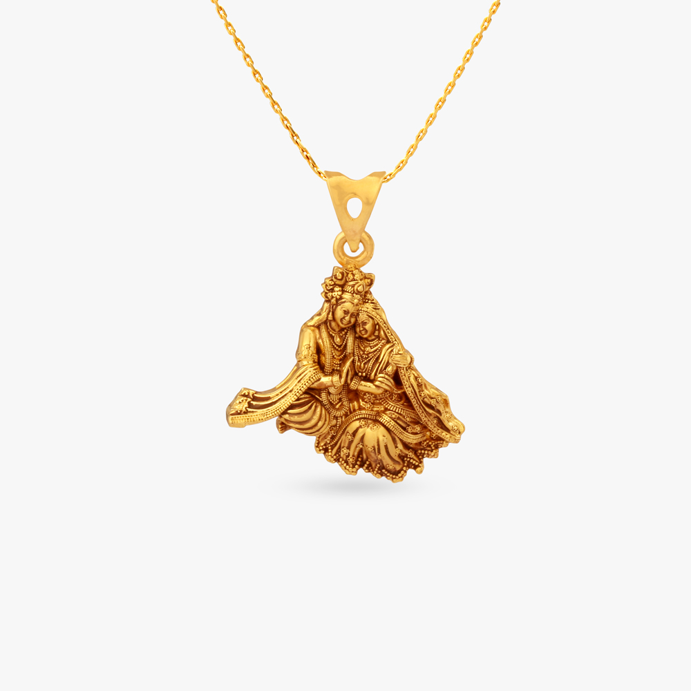 

Timeless Radha Krishna Gold Pendant