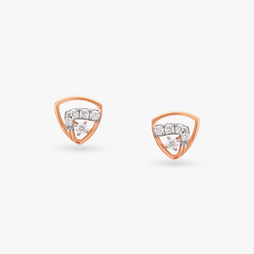 Triangular Diamond Stud Earrings,,hi-res image number null