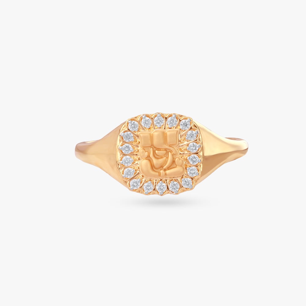 Jai Ganesh Diamond Ring For Men,,hi-res image number null