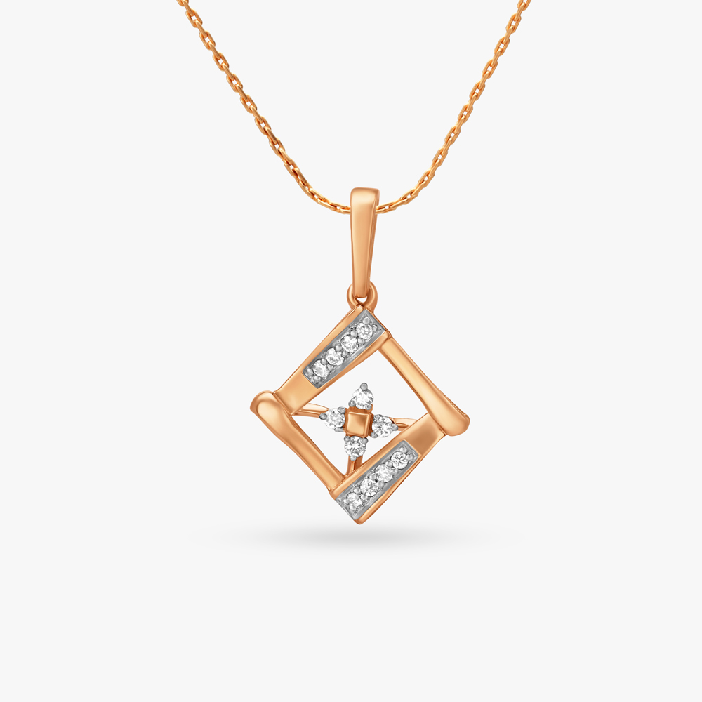Charming Flower Diamond Pendant and Earrings Set,,hi-res image number null