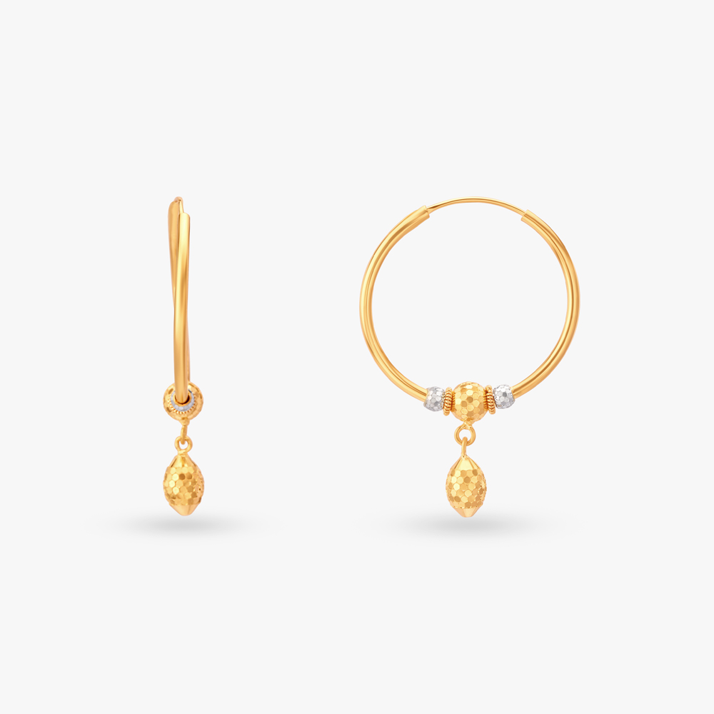 Hammered Gold Hoop Earrings,,hi-res image number null