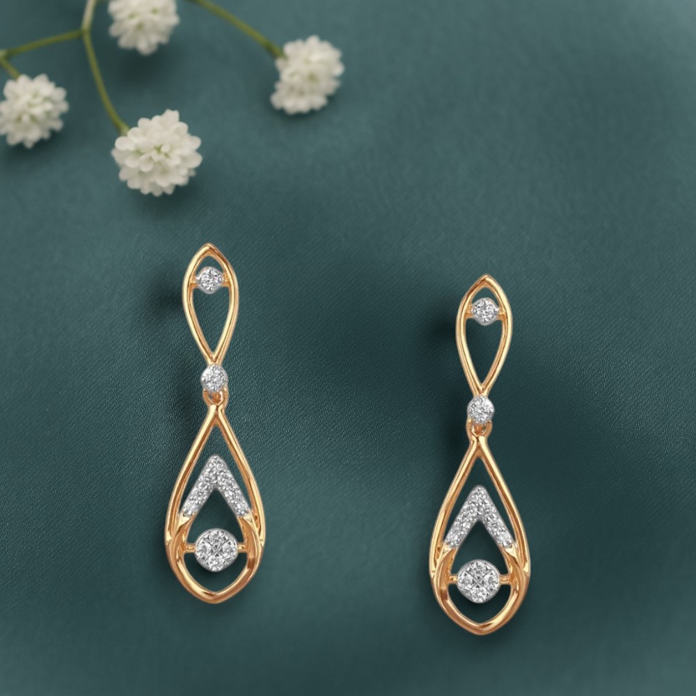 Teardrop Glint Diamond Drop Earrings,,hi-res image number null