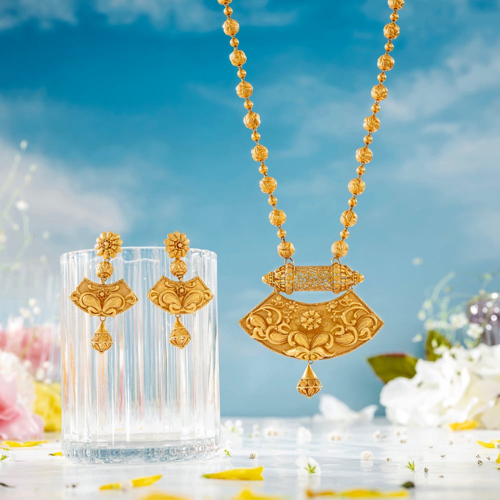 Floral carved Necklace Set,,hi-res image number null