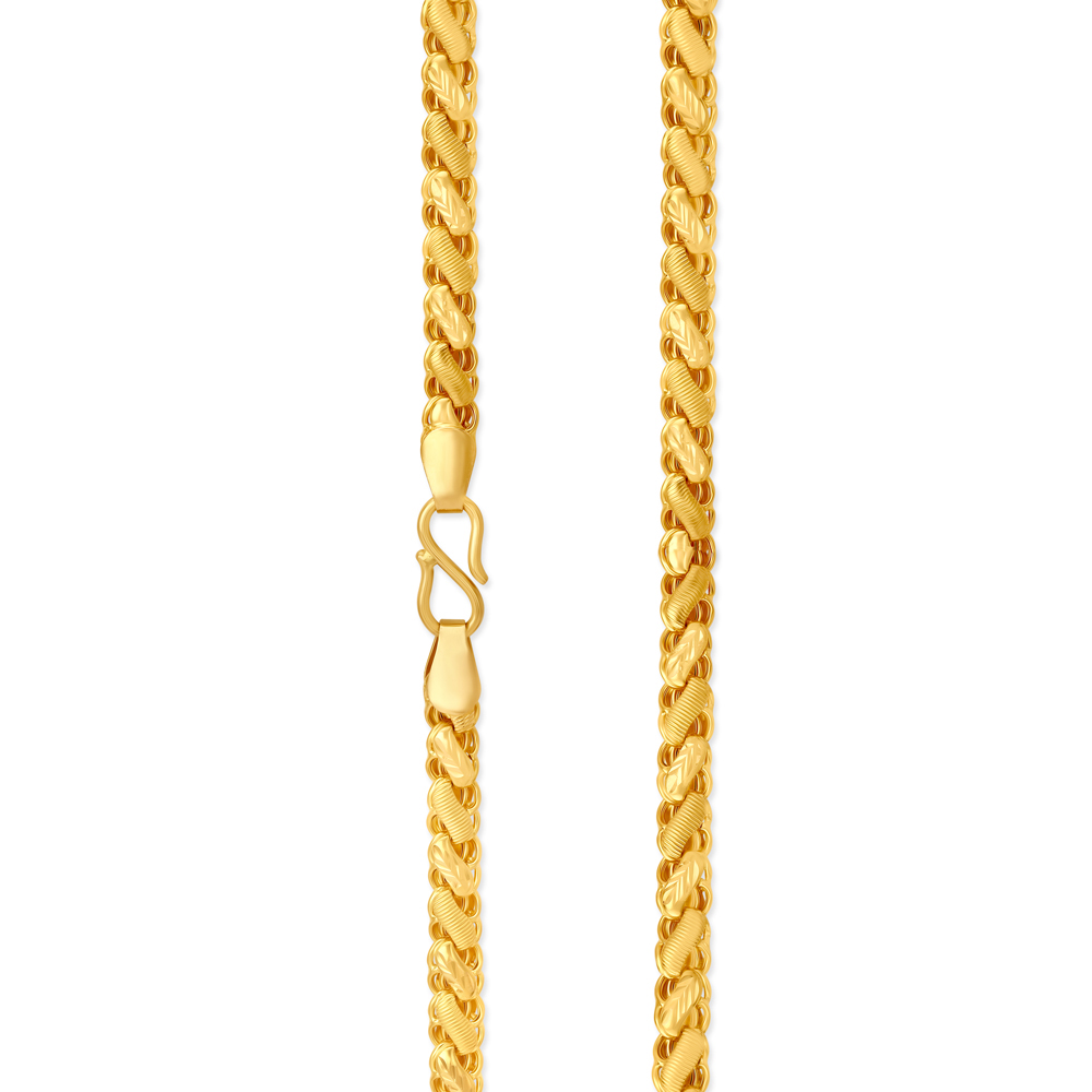 August 22 Karat Yellow Gold Etched Wave Chain,,hi-res image number null