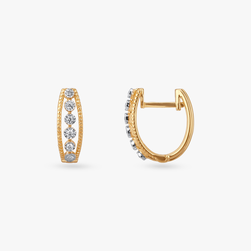 

Graceful Frame Diamond Hoop Earrings
