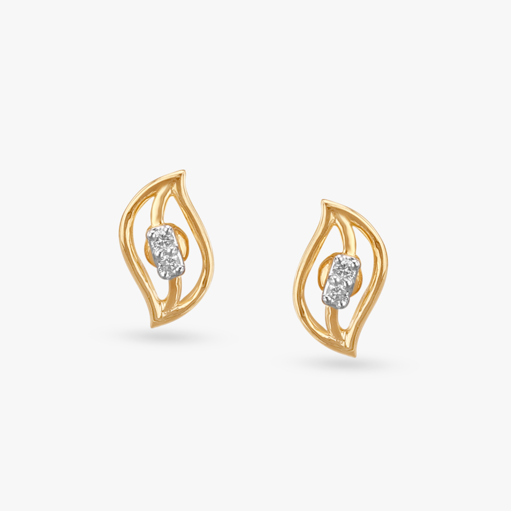 Little Leaves Diamond Stud Earrings For Kids,,hi-res image number null