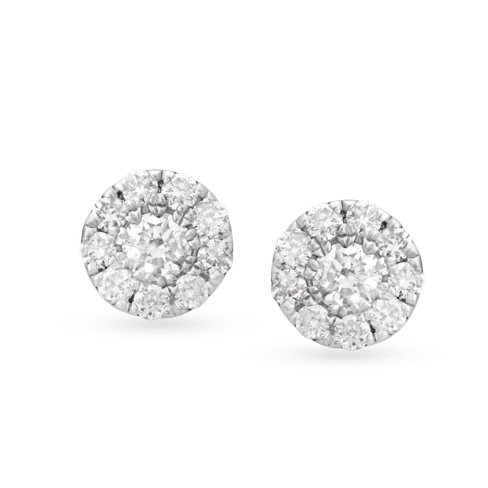 Vibrant Gold and Diamond Stud Earrings,,hi-res image number null