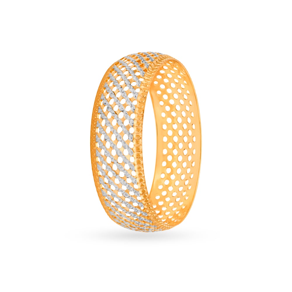 Exquisite Yellow Gold Lattice Bangle,,hi-res image number null