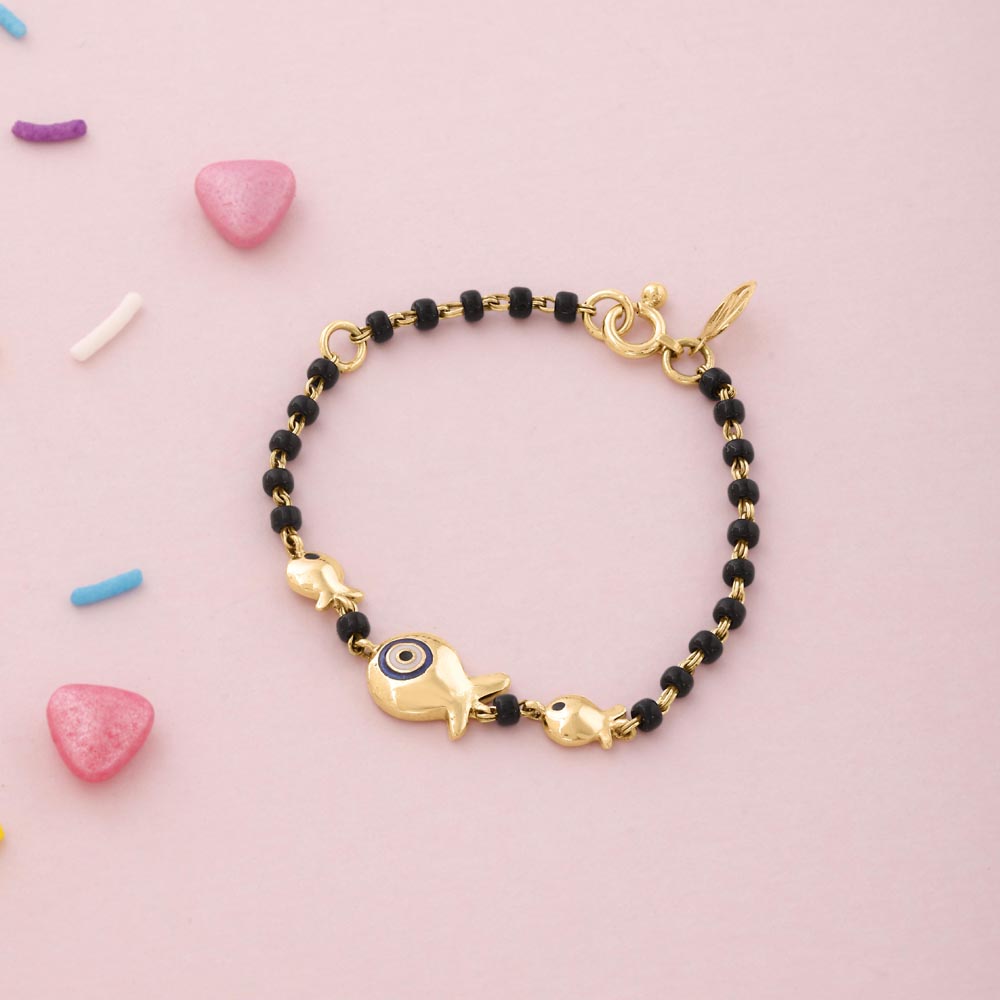 Evil Eye Splash Gold Bracelet,,hi-res image number null