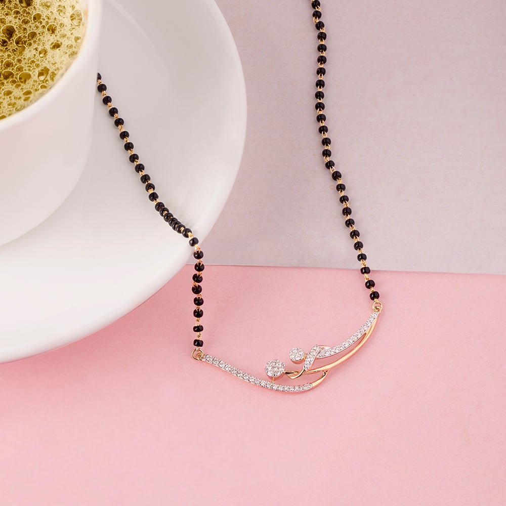 Graceful Swirl Gold and Diamond Mangalsutra,,hi-res image number null