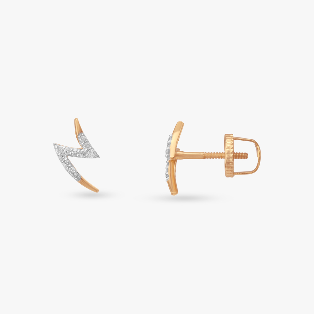Crescent Triangle Diamond Stud Earrings,,hi-res image number null