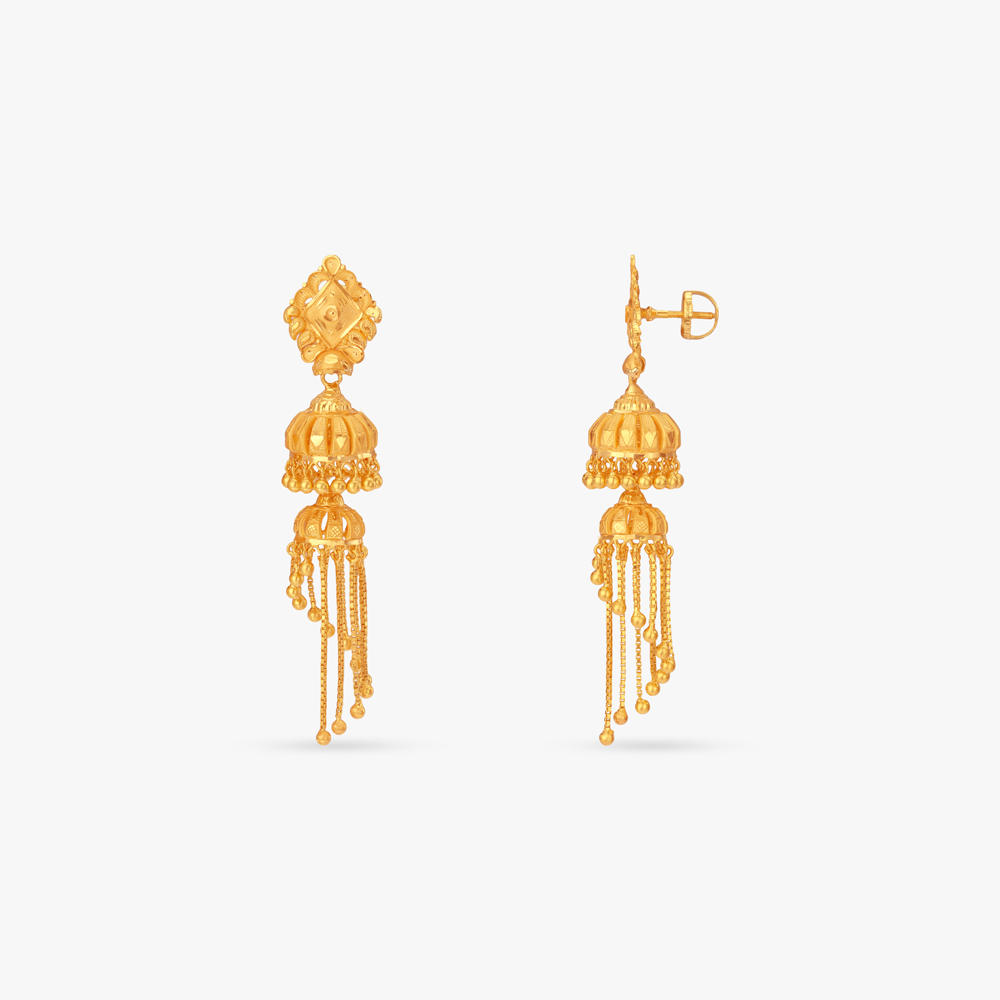 Diamond Top Jhumka Earrings,,hi-res image number null