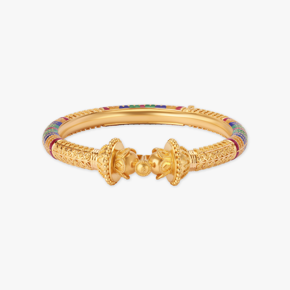 Traditional Multicoloured Glass Enamel Bangle,,hi-res image number null