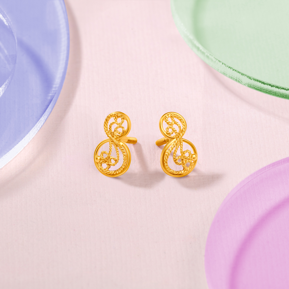 Twirling Filigree Stud Earrings for Kids,,hi-res image number null
